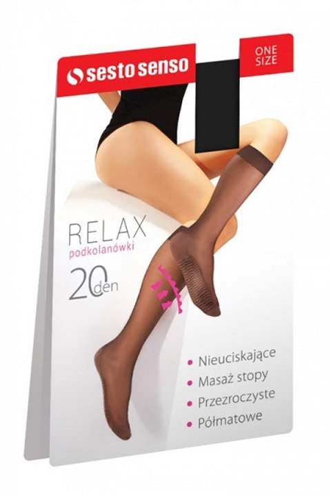 Podkolanówki damskie RELAX 20 DEN Sesto-Senso nero