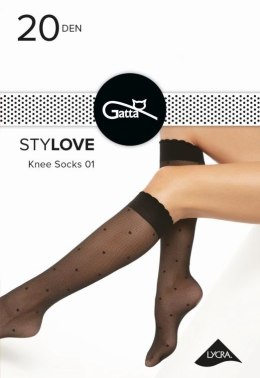 STYLOVE - PODKOLANÓWKI WZORZYSTE 000.60V wzór 01 NERO