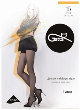 LAURA - Rajstopy damskie Lycra 15 DEN Gatta beige 5/XL