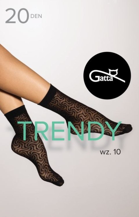 TRENDYLINE SOCKS - SKARPETKI DAMSKIE WZORZYSTE 000.96T - TRENDY 2024 wzór 10 NERO