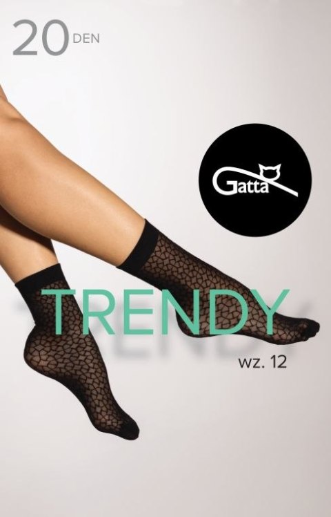 TRENDYLINE SOCKS - SKARPETKI DAMSKIE WZORZYSTE 000.96T - TRENDY 2024 wzór 12 NERO