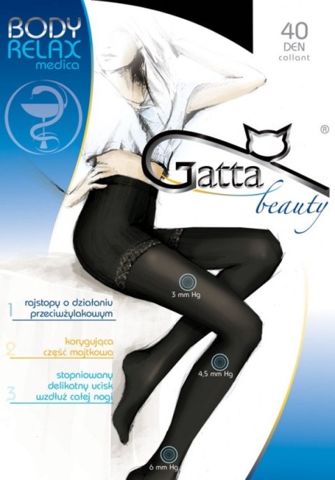 BODY RELAXMEDICA - Rajstopy damskie 40 DEN Gatta grafit 2/S