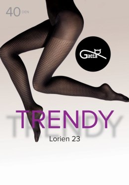 LORIEN 23, 24, 25 - RAJSTOPY DAMSKIE WZORZYSTE 40 DEN - 000.198 - TRENDY 24/25 wzór 23 NERO 3-M