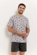 Piżama męska krótki rękaw, szorty Archie 3391 S/S 25 Taro kolor szary rozmiar XXL