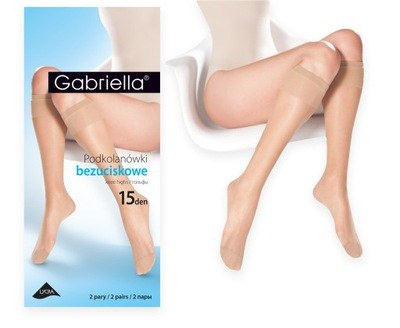 Podkolanówki Lycra Gabriella 2-PAK beige